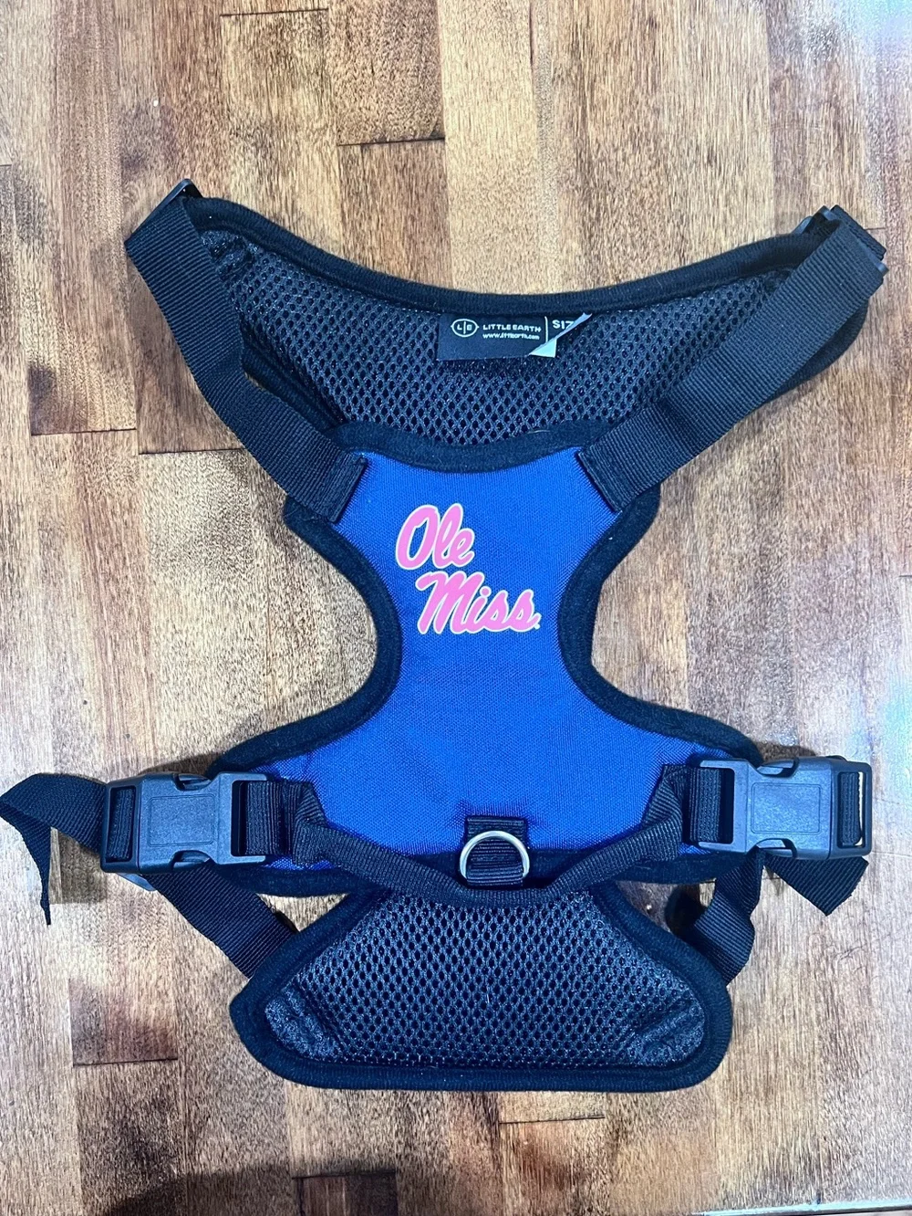 University of Mississippi Adjustable Navy Blue & Black Padded Dog Harness